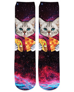 Taco Cat Crew Socks