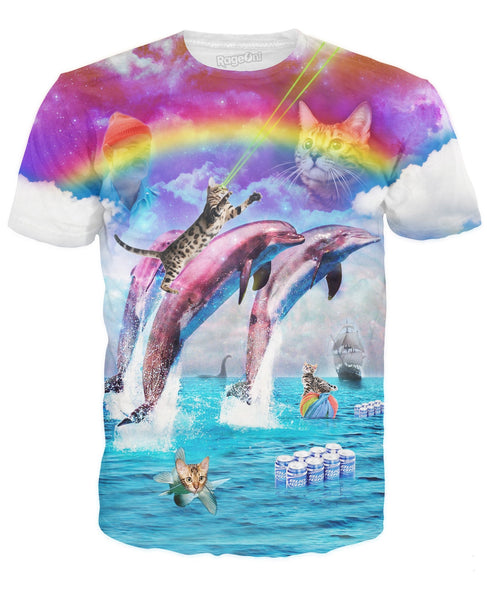 Rainbow Dolphin Kitty T-Shirt – hoanghaitee
